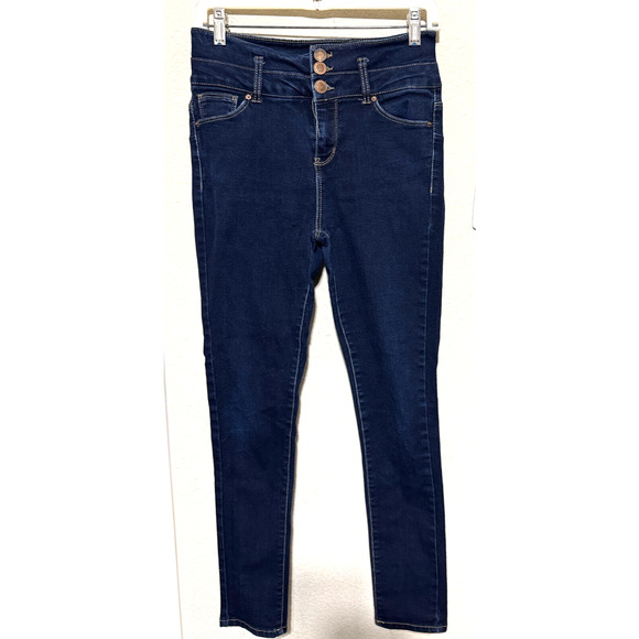 IBIZA SWS Denim Jeans Juniors Size 7 Blue Skinny Leg High Rise Pushup shaping - Picture 1 of 7